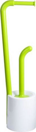 Стойка напольная Fixsen "Wendy": держатель для бумаги, ершик для унитаза, цвет: зеленый, 69,8 х 20,4 х 16 см