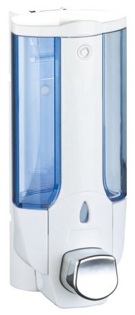 Дозатор для жидкого мыла "Axentia", цвет: белый, голубой, 380 мл