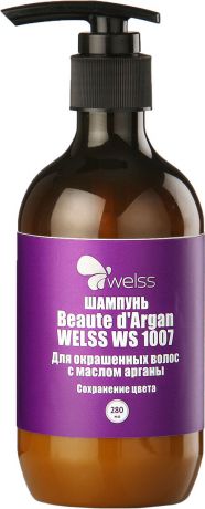 Шампунь для окрашенных волос с маслом арганы Beaute d`Argan WELSS WS 1007, 280мл