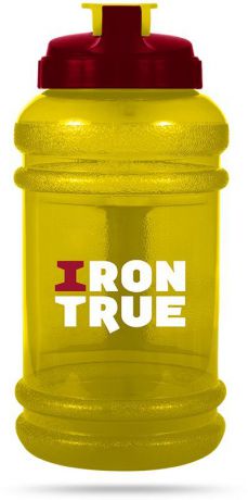 Бутылка спортивная "Irontrue", цвет: желтый, красный, 2,2 л