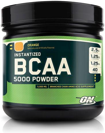 Аминокислоты Optimum Nutrition "BCAA 5000 Powder", апельсин, 345 г