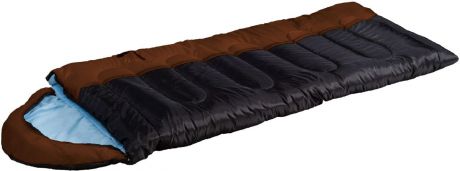 Мешок спальный Indiana "Camper Extreme", левосторонняя молния, цвет: коричневый, черный, голубой, 195 х 35 х 90 см