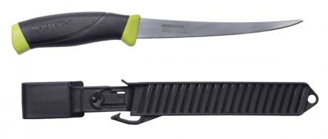 Нож туристический Morakniv "Fishing Comfort Fillet 155", цвет: черный, зеленый, стальной, длина лезвия 15,5 см
