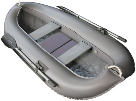 Лодка надувная Leader "Компакт-260" гребная, цвет: серый