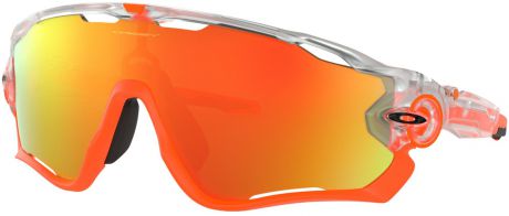 Велосипедные очки Oakley "Jawbreaker", цвет: серебристый, оранжевый