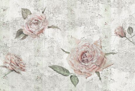 Фотообои Komar "Фреска с розами", 368 см х 2,48 м, флизелиновые