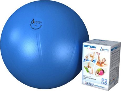 Мяч гимнстический Альпина Пласт "Фитбол Стандарт", 4020651062, голубой, диаметр 65 см