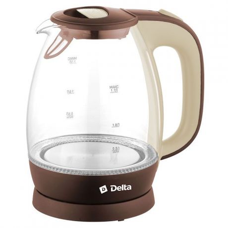 Электрический чайник Delta 00-00007192, коричневый, бежевый