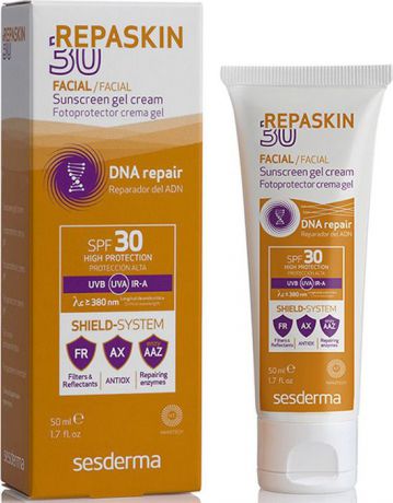 Средство для лица солнцезащитное Sesderma Repaskin Dry Touch, с матовым эффектом, SPF 30, 50 мл