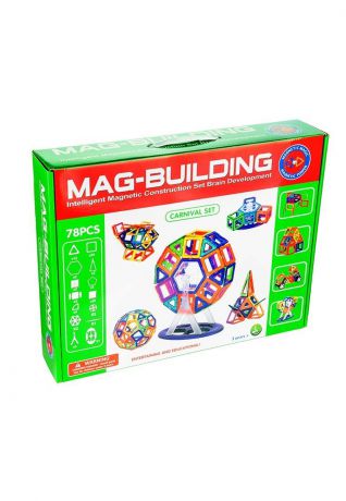 Магнитный Конструктор MagBuilding Детский Mag-Building, 78 деталей, Развивающий для Детей