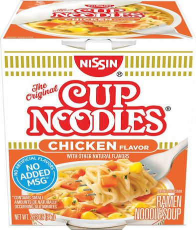 Лапша быстрого приготовления Nissin Cup Noodles со вкусом курицы, 64 г