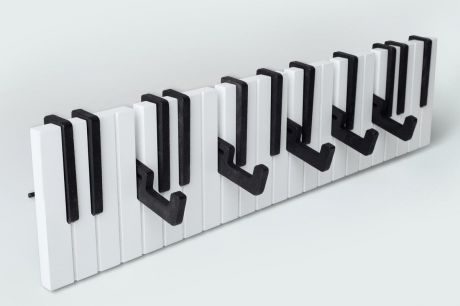 Вешалка для одежды "Пиано", черно-белые клавиши