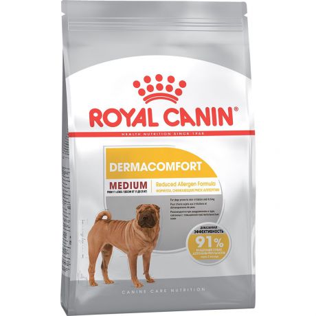 ROYAL CANIN Size Health Nutrition Medium Dermacomfort корм для собак средних пород, склонных к кожным раздражениям и зуду 3кг
