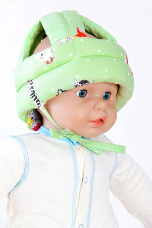 Противоударная шапка-шлем BabyBum №1 (цвет зеленый)