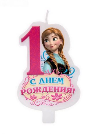 Свечи для торта Disney "С днем рождения" цифра 1 Холодное сердце