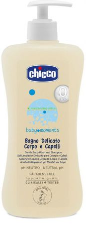Мягкое моющее средство для волос и тела Chicco Baby Moments "Без слёз", с овсом, 500 мл, 3206150