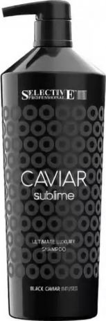 Шампунь Selective Professional Caviar Sublima Ultimate Luxury Shampoo, для оживления ослабленных волос, 1 л