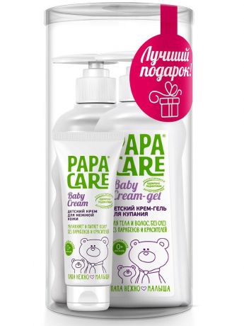 Papa Care PC06-00540 Подарочный набор: Детский шампунь для волос+ Крем-гель для купания+ Детский крем для кожи