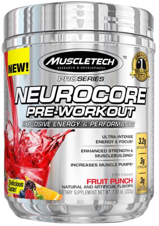Предтренировочный комплекс MuscleTech Neurocore Pre-Workout, пунш, 50 порций, 257 г