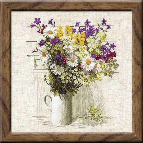 Набор для вышивания крестом Риолис "Букет полевых цветов" (45 х 45 см.)