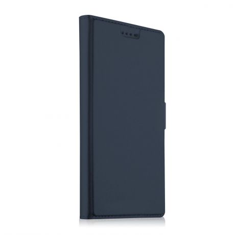 Чехол-книжка MyPads для Samsung Galaxy A6 (2018) на жёсткой металлической основе синий