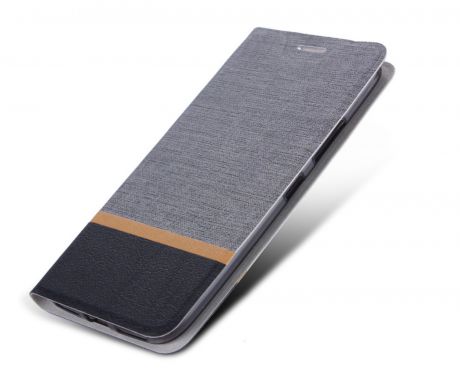 Чехол-книжка MyPads для HTC Desire 12 на жёсткой металлической основе серый
