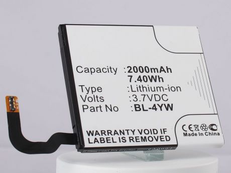 Аккумуляторная батарея iBatt iB-BL-4YW-M605 2000mAh.