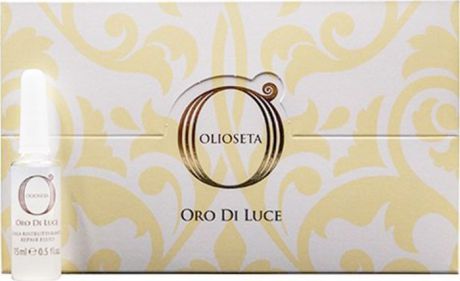 Флюид для волос Barex Italiana Olioseta Oro Di Luce, восстанавливающий, с протеинами шелка и семенем льна, 12 шт по 15 мл