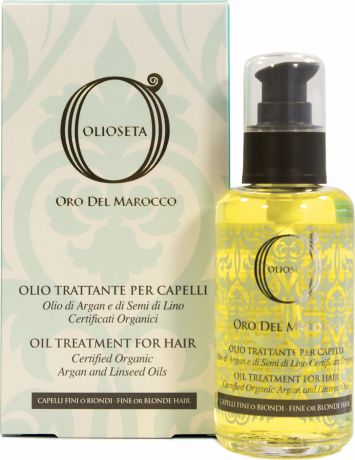 Масло блонд-уход для волос Barex Italiana Olioseta Oro Del Marocco, с маслом арганы и маслом семян льна, 100 мл