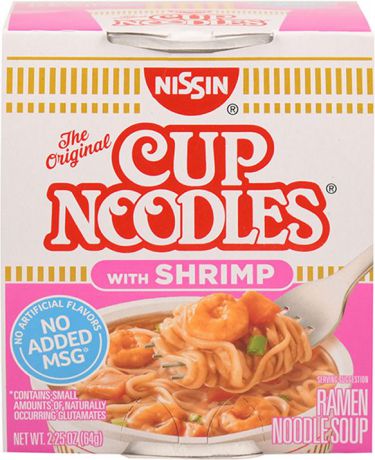 Лапша быстрого приготовления Nissin Cup Noodles с креветками, 64 г