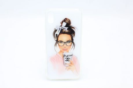 Чехол акриловый для Apple Phone XS max, девушка с чашкой
