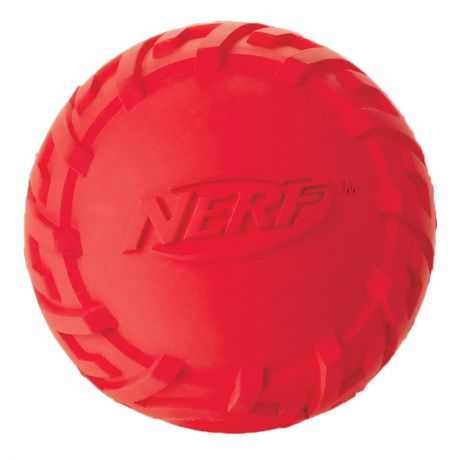 Игрушка для собак Nerf "Мяч резиновый", с пищалкой, цвет: красный, диаметр 7,5 см