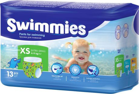 Swimmies Детские трусики для плавания X-Small 4-9 кг 13 шт