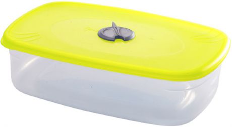 Емкость для СВЧ "Plastic Centre", с паровыпускным клапаном, цвет: желтый, прозрачный, 1,6 л