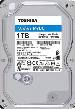 Внутренний жесткий диск Toshiba V300, 1 ТБ, HDWU110UZSVA