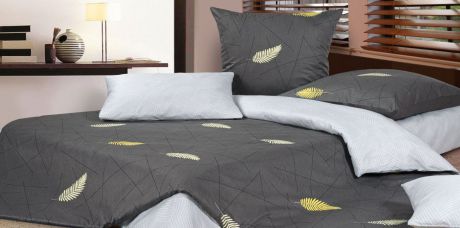 Комплект постельного белья Ecotex КГМ "Фонтейн" КПБ "Гармоника" 2,0 макс (50х70-2 70х70-2) сатин-комфорт, темно-серый