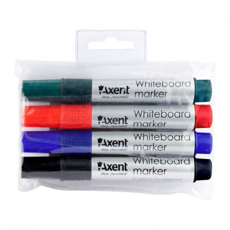 Набор маркеров Axent Whiteboard 2551-40-A, круглый, 4 цвета
