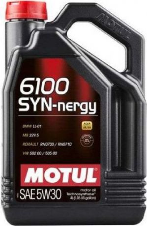Масло моторное Motul 6100 Syn-Nergy SAE, синтетическое, 5W-40, SL/CF, 4 л