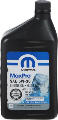 Масло моторное Mopar "MaxPro", класс вязкости 5W-30, 946 мл