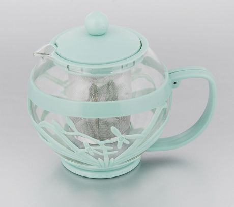 Чайник заварочный Menu "Мелисса", с фильтром, цвет: прозрачный, серо-зеленый , 750 мл