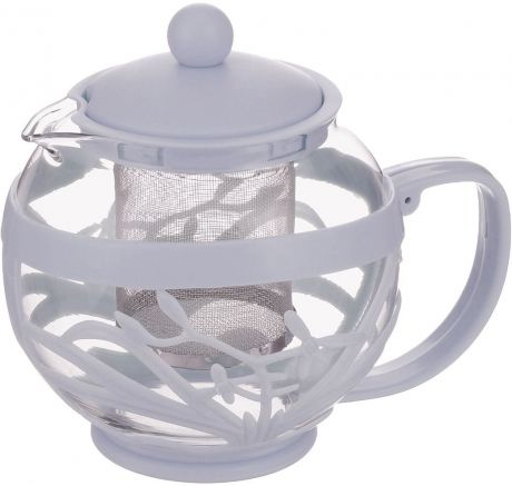 Чайник заварочный Menu "Мелисса", с фильтром, цвет: прозрачный, серый, 750 мл