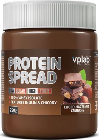 Шоколадная паста VP Laboratory "Протеин Спред", шоколад, хрустящий фундук, 250 г