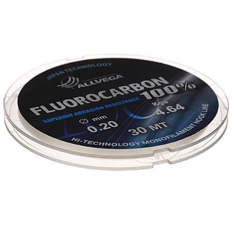 Леска Allvega "FX Fluorocarbon 100%", цвет: прозрачный, 30 м, 0,2 мм, 4,64 кг