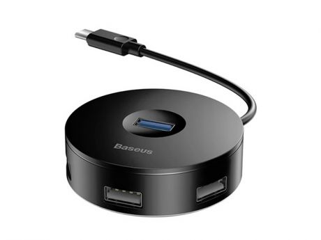 Хаб Baseus Round Box Type-C - USB 3.0/3xUSB 2.0 HUB Adapter Black CAHUB-G01