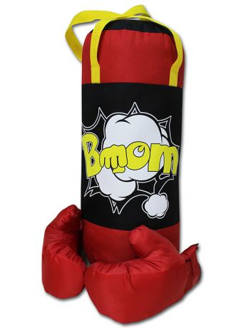Набор для бокса Belon Груша с перчатками Black-Red BOOM НБ-002-ЧКр/ПР1