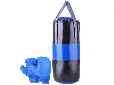 Набор для бокса Belon Груша с перчатками Blue-Black НБ-001-СЧ