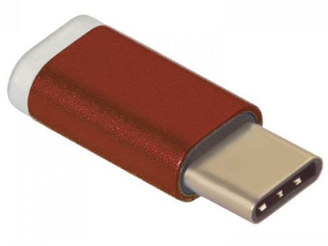Аксессуар Greenconnect USB Type-C to MicroUSB 2.0 M/F Red GCR-UC3U2MF-Red