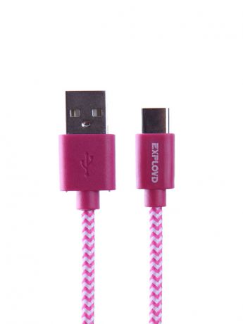 Аксессуар Exployd USB - Type-C 1.0m Pink EX-K-195