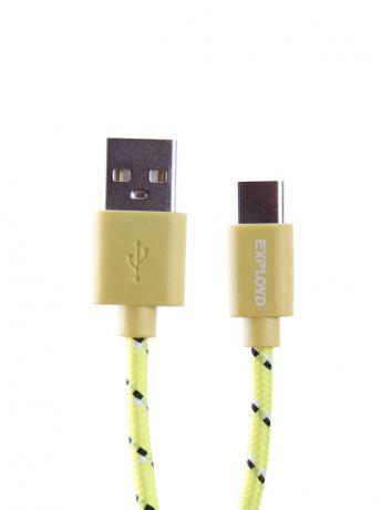 Аксессуар Exployd USB - Type-C 1.0m Yellow EX-K-192