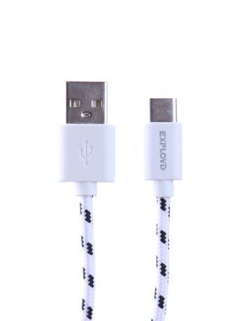 Аксессуар Exployd USB - Type-C 1.0m White EX-K-191